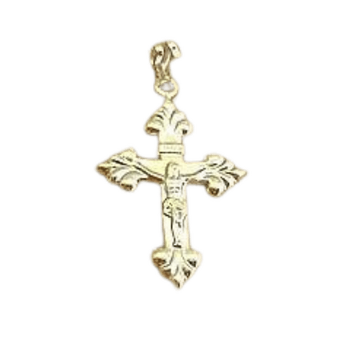 CRUCIFIX CLUBBED SILVER PENDANT BOXED