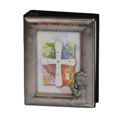 BABY GIRL PHOTO ALBUM PEWTER FINISH  **Limited Stock**