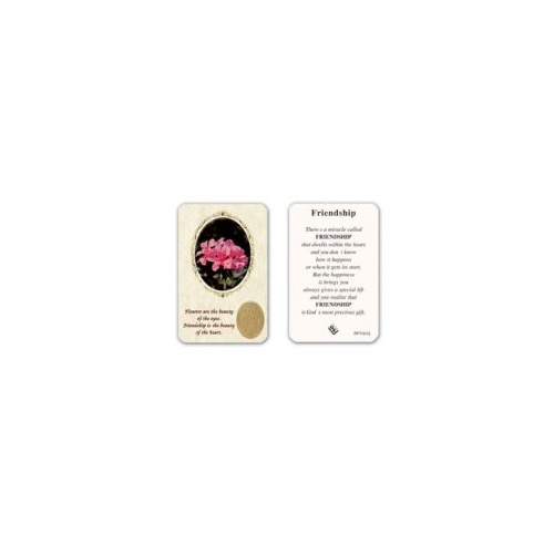 LAMINATED HOLY CARD AND MEDAL Friendship