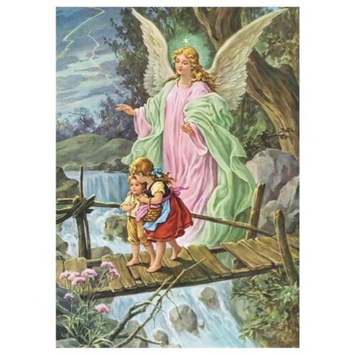 PRINTS COLOURED 10 X 8 Guardian Angel on Bridge Full Colour