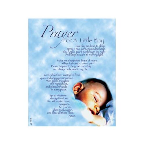 PRINTS COLOURED 10 X 8 Prayer for a Little Boy