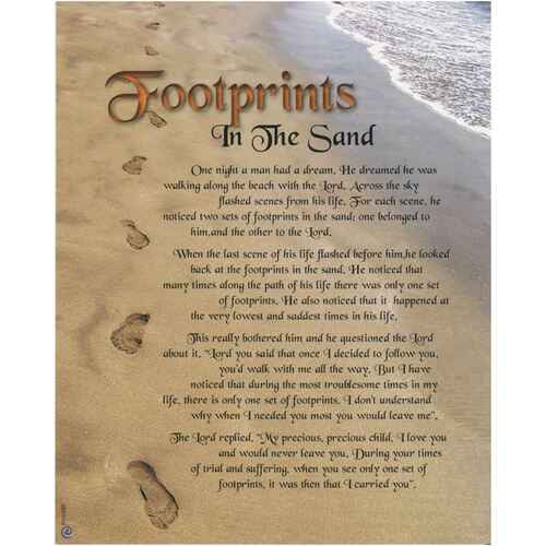 PRINTS COLOURED 10 X 8 FOOTPRINTS IN THE SAND
