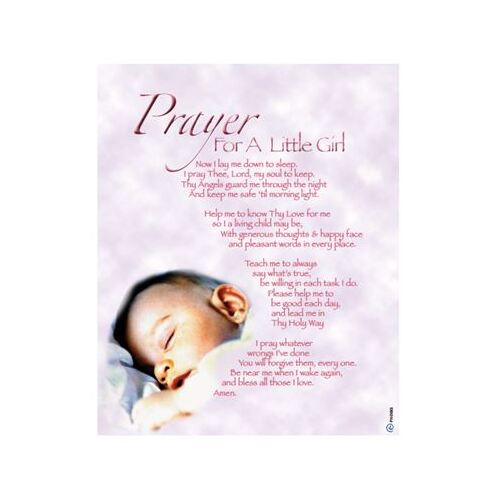 PRINTS COLOURED 10 X 8 Prayer for a Little Girl