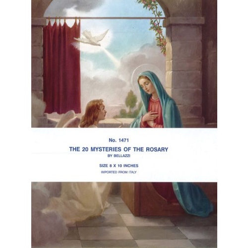 PRINT 20 MYSTERIES OF THE ROSARY 250x200mm