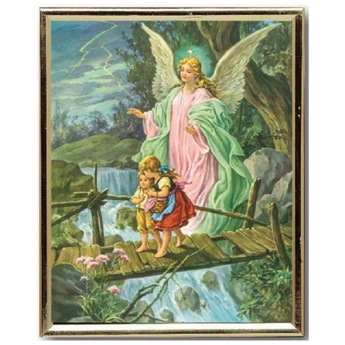 GOLD FRAME GUARDIAN ANGEL TRADITIONAL