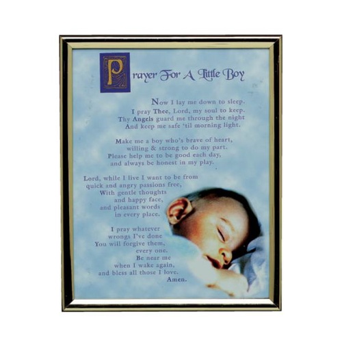 GOLD FRAME PRAYER FOR A LITTLE BOY       