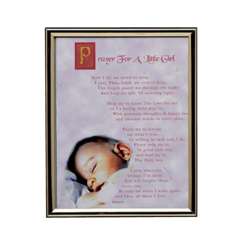 GOLD FRAME PRAYER FOR A LITTLE GIRL      