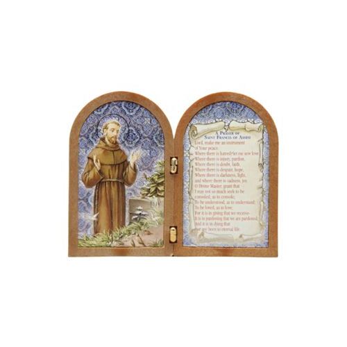BI FOLD PLAQUE ST FRANCIS
