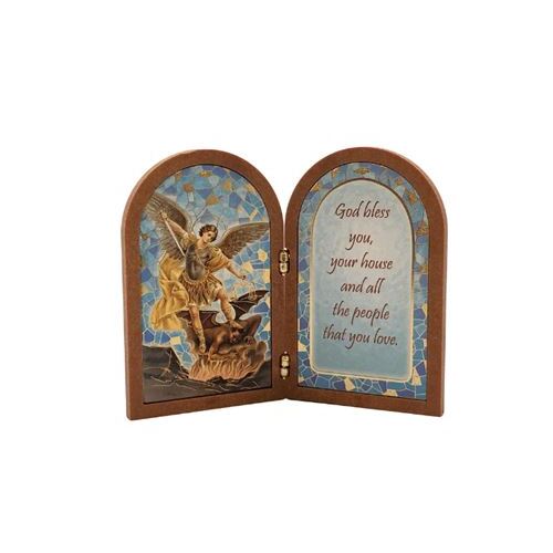 BI FOLD PLAQUE ST MICHAEL