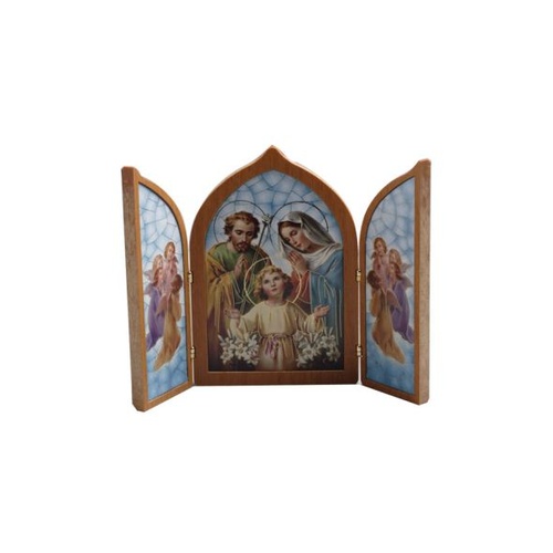 PLAQUE TRIFOLD HOLY FAMILY              