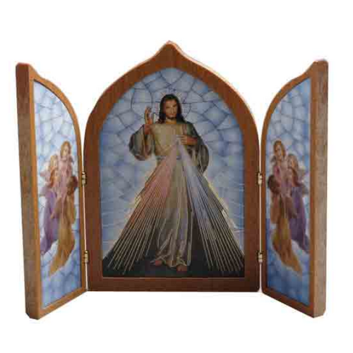 PLAQUE TRIFOLD DIVINE MERCY