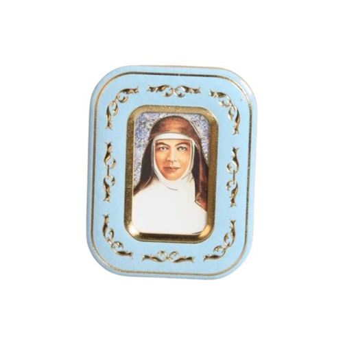 PLASTIC PLAQUE ST MARY MACKILLOP GOLD BORDER  **Limited Stock**