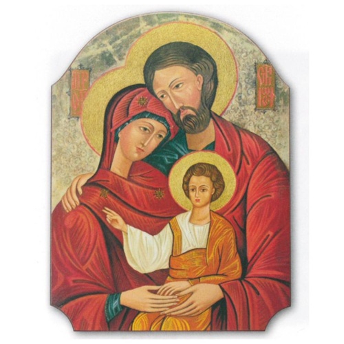 WOOD WALL PLAQUE HOLY FAMILY