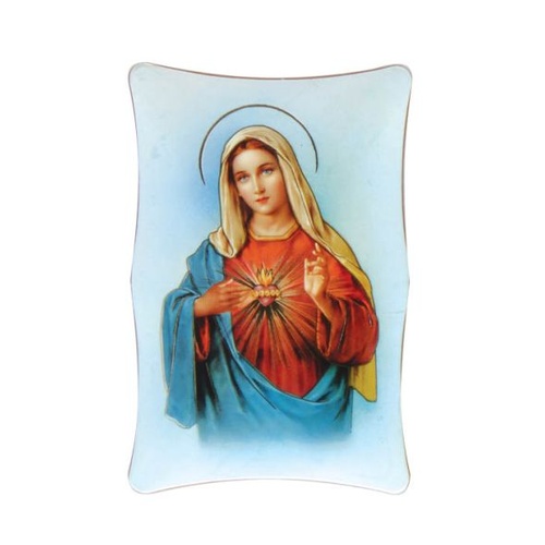 PLASTIC PLAQUE SACRED HEART MARY        
