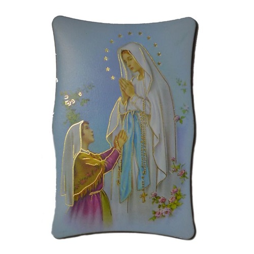 PLASTIC PLAQUE OUR LADY OF LOURDES