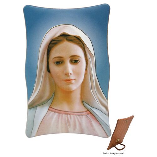 PLASTIC PLAQUE OUR LADY OF MEDJUGORJE