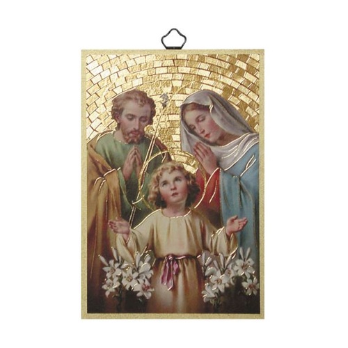 GOLD FOIL PLAQUE HOLY FAMILY            