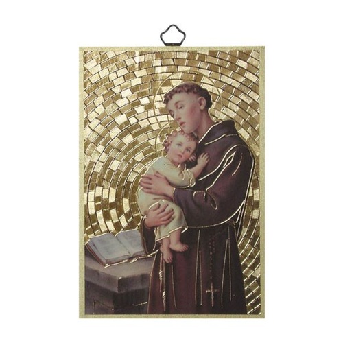 GOLD FOIL PLAQUE ST ANTHONY             