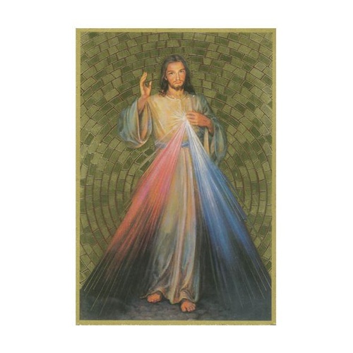 GOLD FOIL PLAQUE DIVINE MERCY 