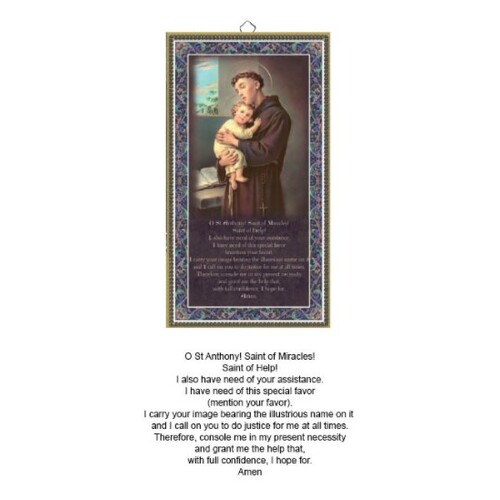 WOOD PLAQUE WITH PRAYER - ST ANTHONY