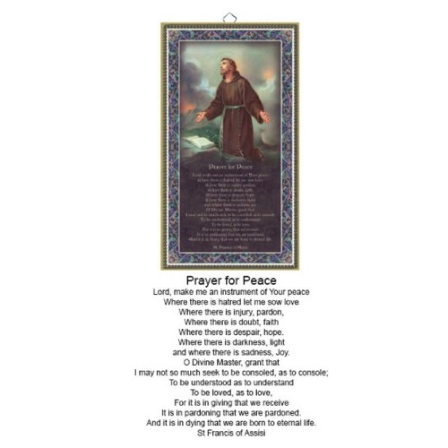 WOOD PLAQUE WITH PRAYER - ST FRANCIS