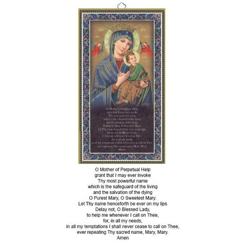 WOOD PLAQUE WITH PRAYER - Our Lady of Perpetual Succour