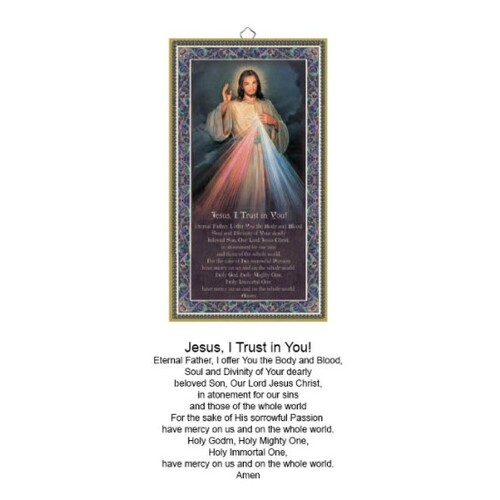 WOOD PLAQUE WITH PRAYER - DIVINE MERCY