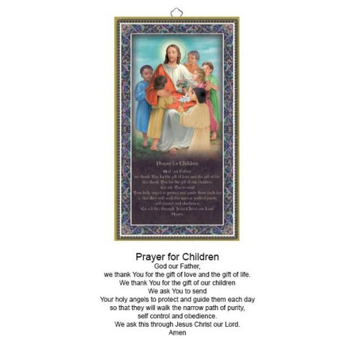 WOOD PLAQUE WITH PRAYER - PRAYER FOR CHILDREN