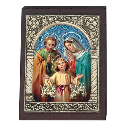 WOOD PLAQUE HOLY FAMILY