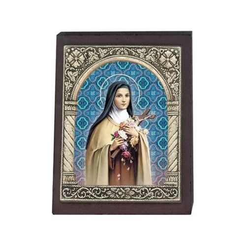 WOOD PLAQUE ST THERESE                  