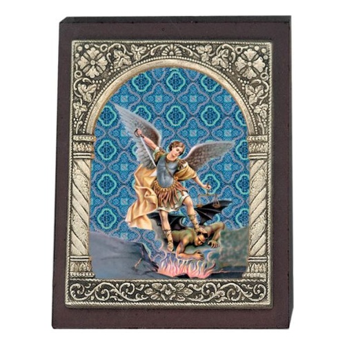 WOOD PLAQUE ST MICHAEL                  
