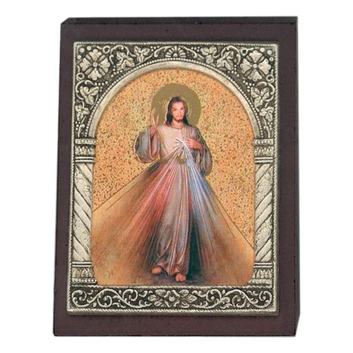 WOOD PLAQUE DIVINE MERCY