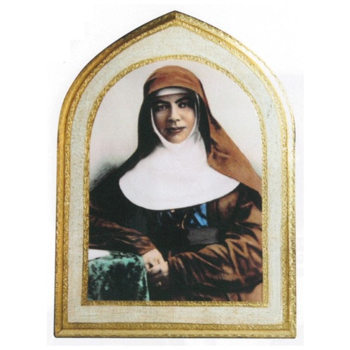 WOOD PLAQUE GOLD EDGE MARY MACKILLOP