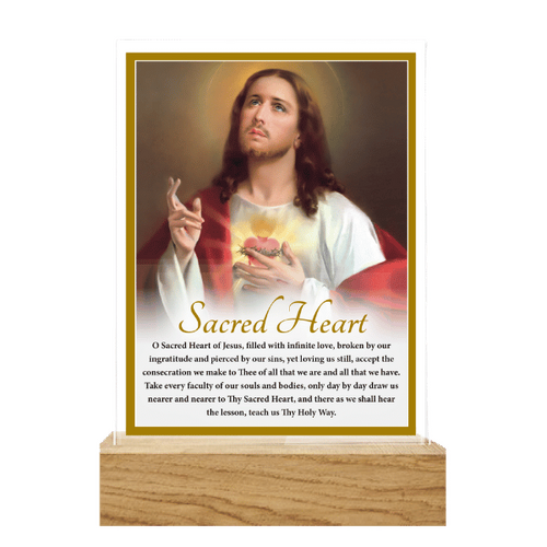 GLASS PLAQUE - SACRED HEART OF JESUS