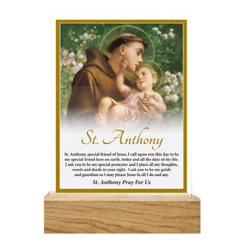 GLASS PLAQUE - ST ANTHONY