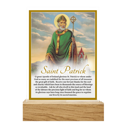 GLASS PLAQUE - ST PATRICK