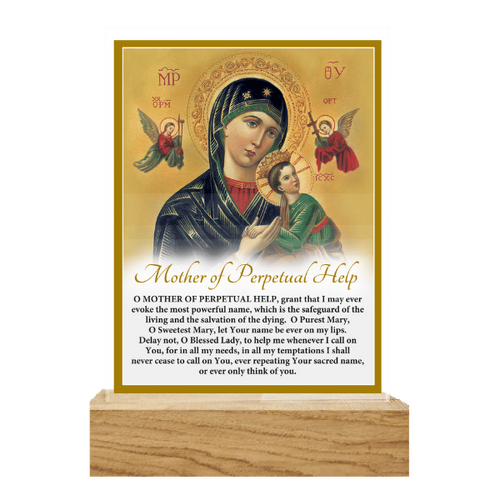 GLASS PLAQUE - MOTHER OF PERPETUAL HELP