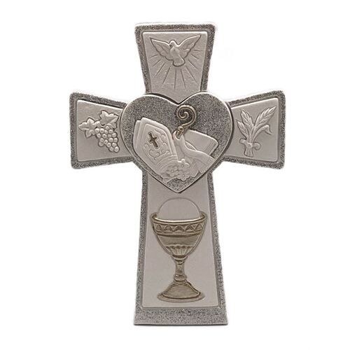 COMMUNION/CONFIRMATION CROSS RESIN WITH HEART
