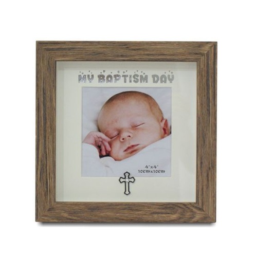 BAPTISM PHOTO FRAME WOOD LOOK