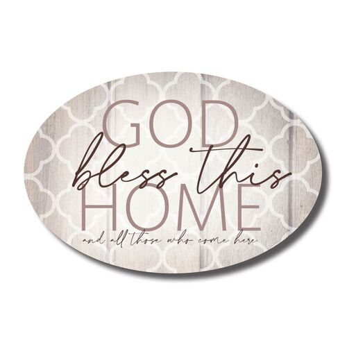 PLAQUE OVAL CERAMIC - GOD BLESS THIS HOME