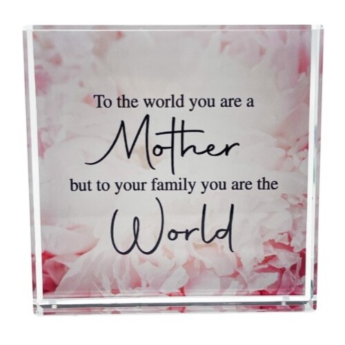 CRYSTAL PAPERWEIGHT BLOCK MOTHER