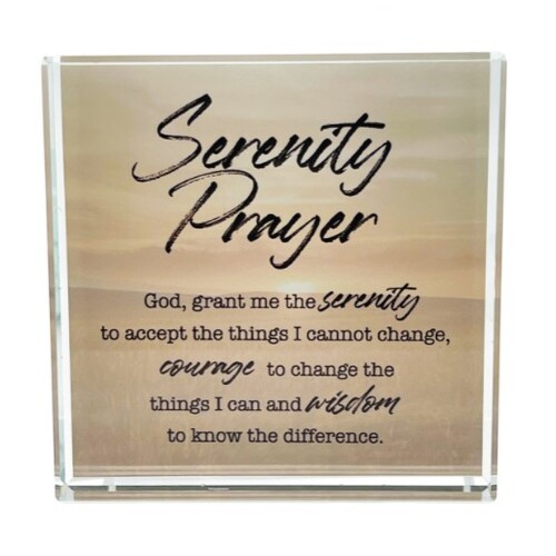 CRYSTAL PAPERWEIGHT BLOCK SERENITY