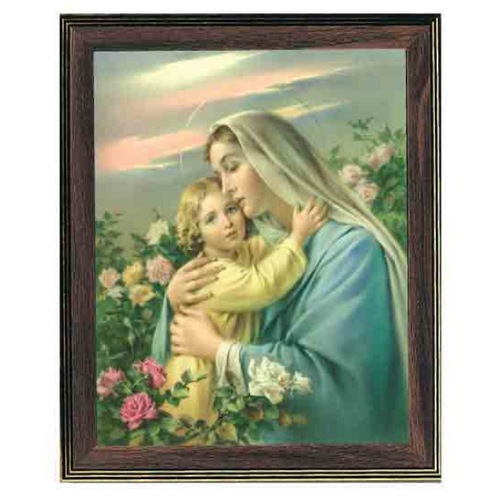 WOOD FRAME WITH PRINT 10X8 Mother and Child