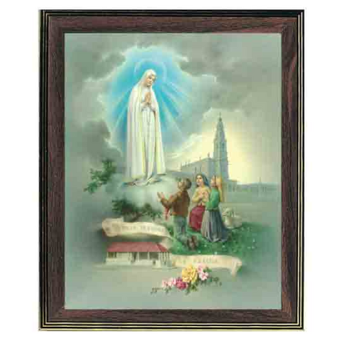 WOOD FRAME WITH PRINT 10X8 Our Lady of Fatima