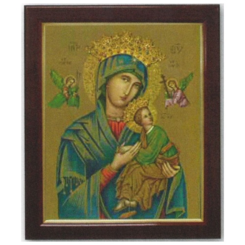 WOOD FRAME WITH PRINT 10X8 Our Lady of Perpetual Help