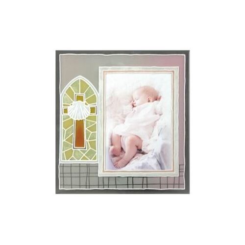 STAINED GLASS BAPTISM PHOTO FRAME - GIRL