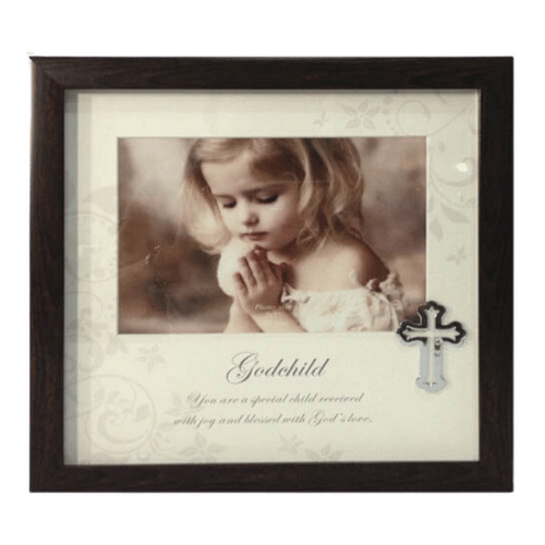 WOOD FRAME WITH METALLIC ICON - GODCHILD