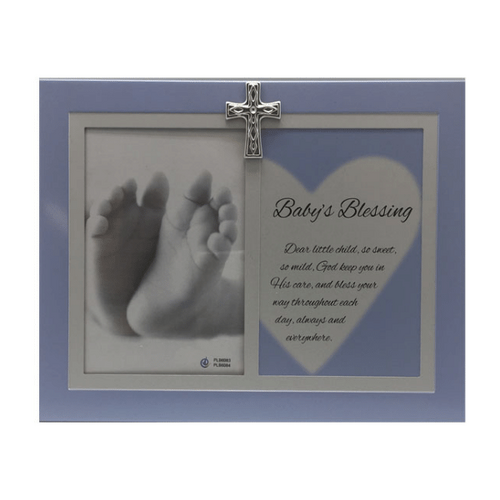 BABY BLESSING PHOTO FRAME BLUE