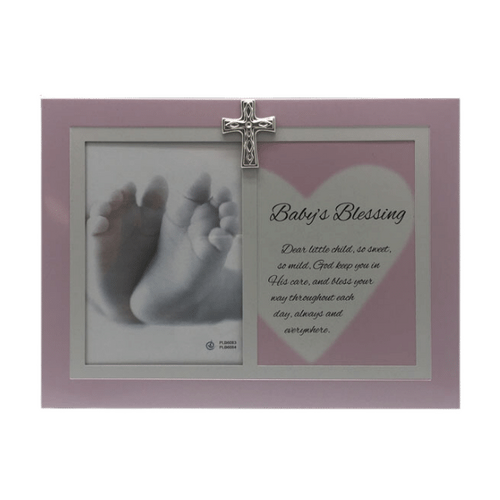 BABY BLESSING PHOTO FRAME PINK