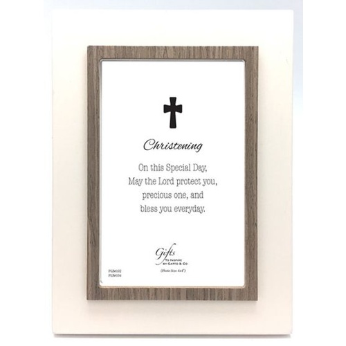 CHRISTENING FRAME WOODEN WHITE